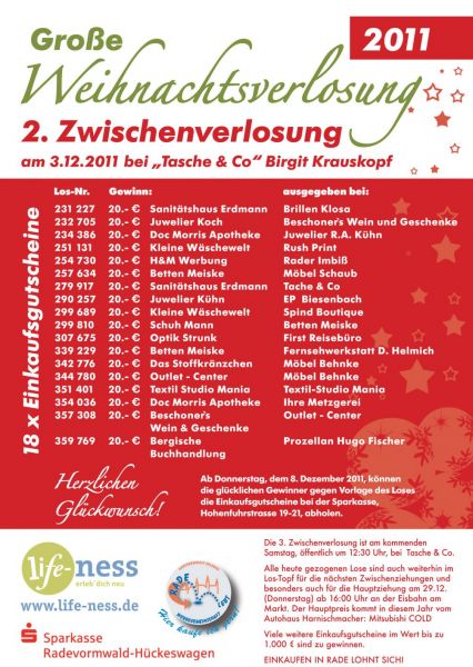 Weihnachtsverlosung Werbegemeinschaft Radevormwald Zwischenziehung02