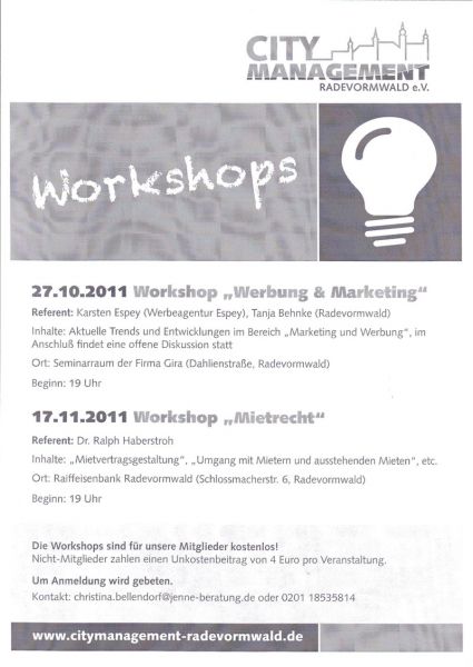 Workshops Citymanagement Radevormwald